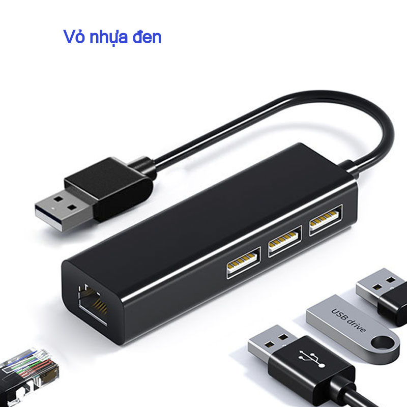 Bộ Chuyển Đổi USB Sang Ethernet Lan Cho Laptop PC Hub Type C to LAN và hub USB to LAN Hub chia cổng 