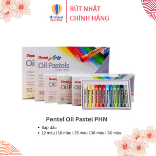  Sáp màu dầu Nhật Bản Pentel Oil Pastel PHN Màu Sắc Tươi Sáng, An Toàn Không Độc Hại