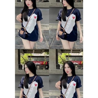 Áo thun Nam Nữ  trái tim đỏ . Áo Phông Tay Lỡ Nam Nữ From Rộng chất cotton cao cấp