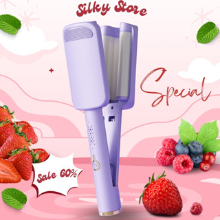 Máy Uốn Xoăn Sóng Nước Hippie 32 3 Trục Silky Store Gốm Sứ Ceramic , Máy Làm Tóc Xoăn Sóng Nước Chỉnh Nhiệt Tạo Kiểu