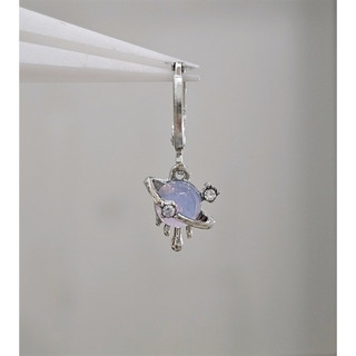 (S925) Khuyên tai bạc MOON STONE Planet Ring