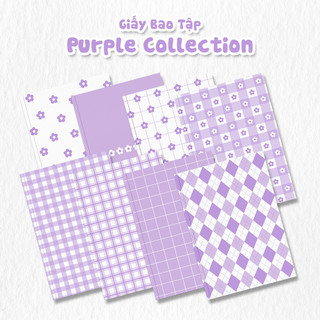 [PURPLE COLLECTION] Giấy Bao Tập, Bao Vở, Bao Sách Giáo Khoa Màu Tím Pastel Mộng Mơ A5 B5 | mal’s corner