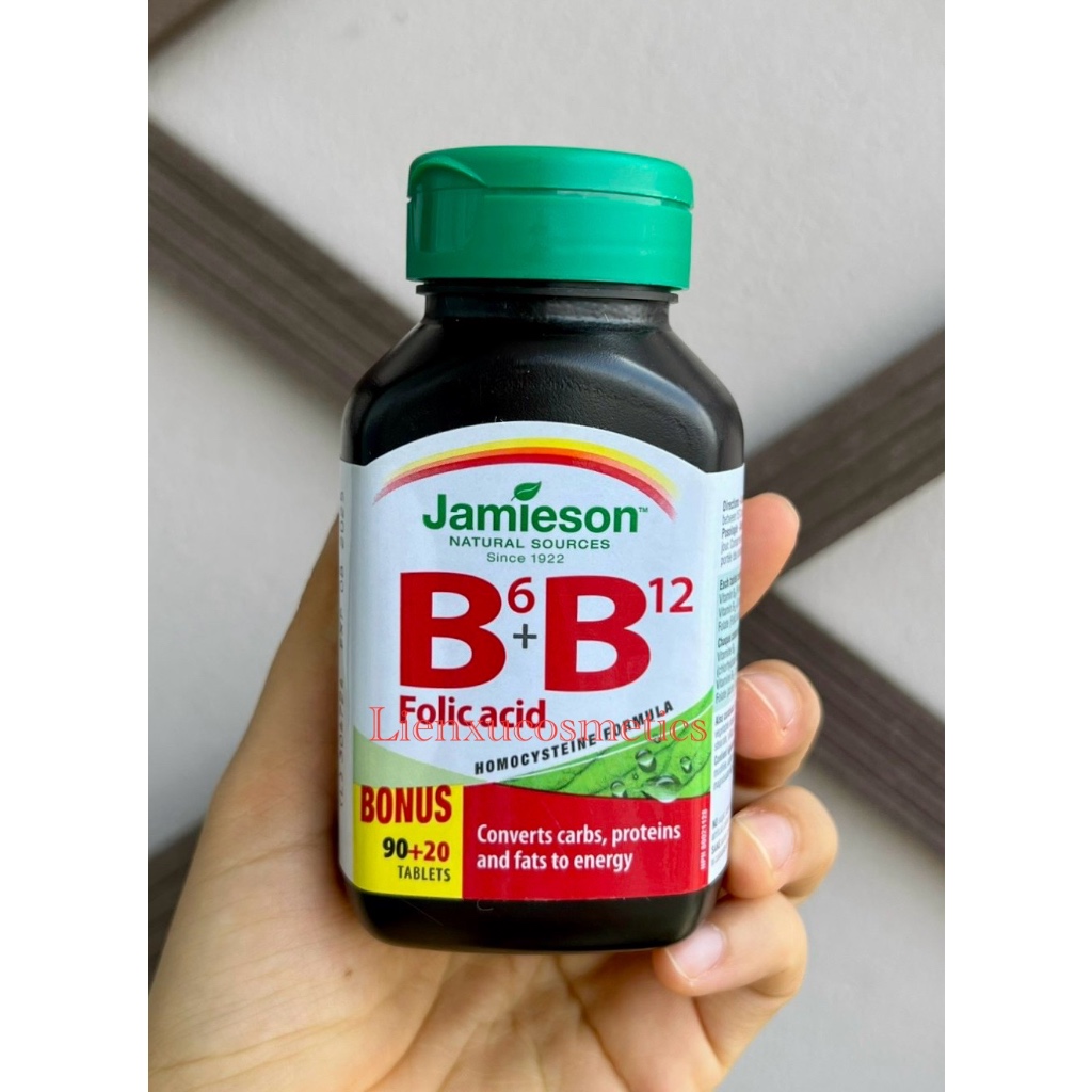 Bổ sung Vitamin B6+B12 Jamieson B6, B12 và acid folic, hộp 110 viên