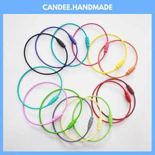 Móc vòng tròn dây thép 5cm không gỉ có chốt cài chắc chắn, nhiều màu