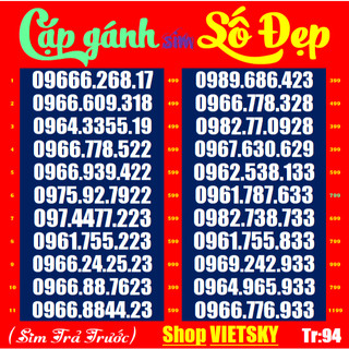 Sim viettel 09 cặp gánh tr 81,82,83,84,93,94 sim chưa đăng kí,đc nhiều người yêu thích | sim
