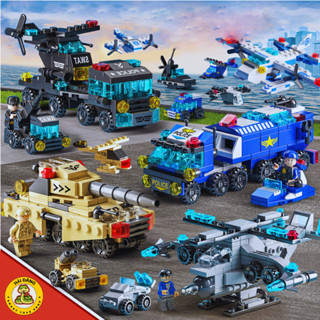 Đồ chơi lắp ráp lego mô hình Bộ sưu tập các máy bay chiến đấu, xe quân sự, xe cứu hỏa... (6 trong 1)