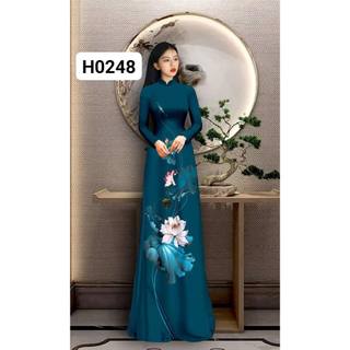 Áo dài sen xanh lục