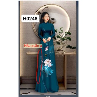Áo dài sen xanh lục