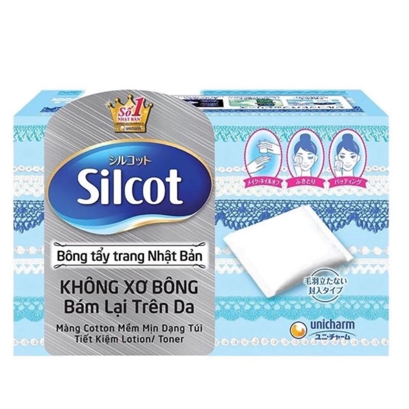 Bông tẩy trang (Bông trang điểm) Silcot Nhật Bản 82M