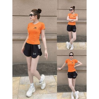 Bộ đùi thể thao 2 lớp,quần chất gió áo chất thun,tập zumba,gym,aerobic