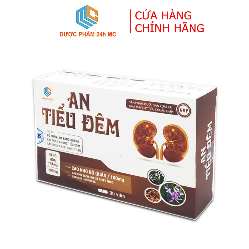 AN TIỂU ĐÊM Dược phẩm 24h MC - hộp vỉ 30 viên - giảm tiểu đếm tiểu nhiều lần, tiểu không tự chủ do thận kém