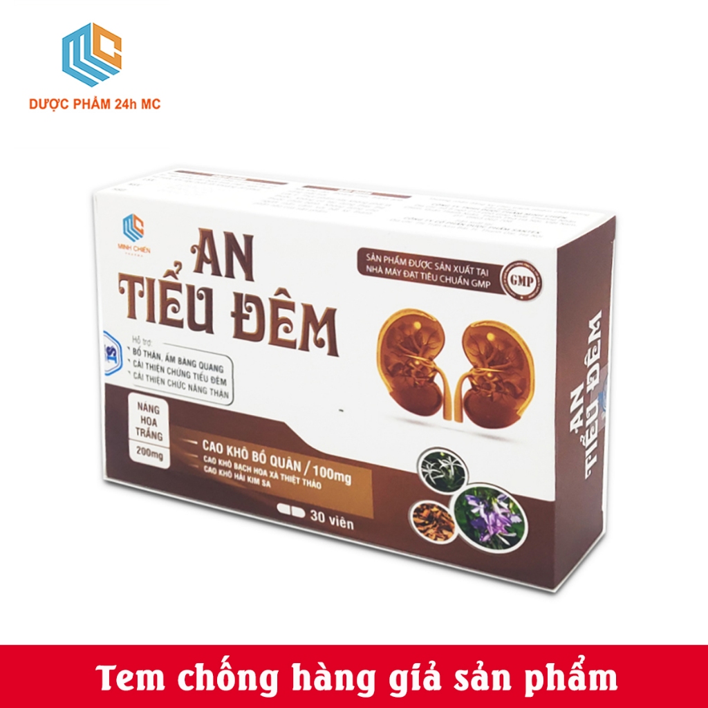 AN TIỂU ĐÊM Dược phẩm 24h MC - hộp vỉ 30 viên - giảm tiểu đếm tiểu nhiều lần, tiểu không tự chủ do thận kém