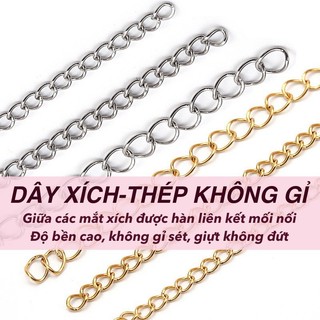 Chuỗi dây xích phụ kiện nối dài-kết thúc xỏ vòng cổ/ vòng tay Handmade DIY