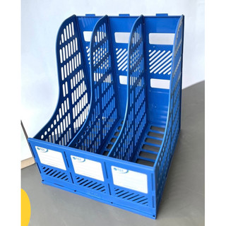 Khay đựng tài liệu 3 ngăn, 4 ngăn bằng nhựa màu xanh, màu ghi TCT