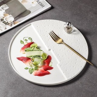 (SẴN) Đĩa NÚI LỬA bán nguyệt sứ trắng men bóng , đĩa sứ phong cách Bắc Âu -  Bát đĩa sứ nhà hàng cao cấp
