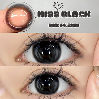 [0.00- 6.00 độ] MYSTICEYES Kính áp tròng Miss Black Loạt xám Lens 14.2 MM 6 Tháng