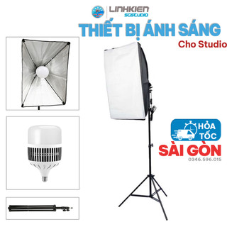Giải Pháp Ánh Sáng Để Chụp Sản Phẩm Mẫu Ảnh Chân Đèn 2m Kèm Softbox 50x70 cm ( Tùy Chọn Bóng Đèn)