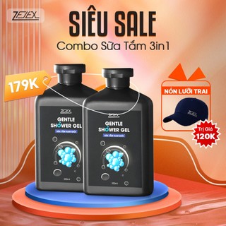 Combo 2 chai sữa tắm gội hương nước hoa quyến rũ 3 in 1 zflex - 350ml