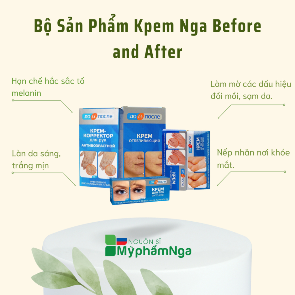 Kem bôi chống nứt gót chân, giảm đồi mồi, nhăn tay Kpem Nga Before and After