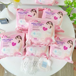  Túi 32 - Túi 108 Miếng Lót Thấm Sữa MamiCare  Siêu Thấm Siêu Dính Siêu Mỏng Chống Tràn Cấu Tạo 3D Thoáng Khí  