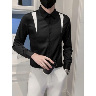 Áo Sơ Mi Nam Phối Tam Giác Hai Vai (M,L,XL,XXL) - Sơ Mi Nam _ AP SHOP