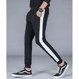  Quần jogger nam nữ 1 sọc bo gấu thun poly phong cách thể dục thể thao từ 45 tới 78kg 