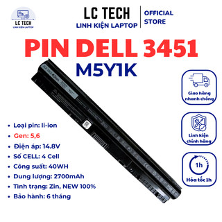 Pin Dell Inspiron 3451 3558 3458 3452 5558 5559 5451 5455 5459 5551 5758 M5Y1K 40Wh Zin Gen 5, 6 Gen 7,8 | LC Tech
