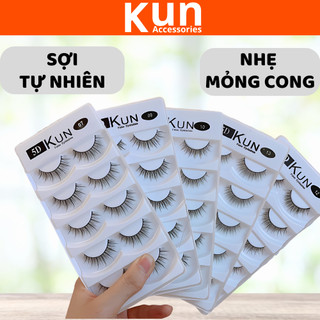 Mi giả tự nhiên 5D Kun 5 cặp đủ mẫu cao cấp chính hãng KUN chuyên dùng cho makeup