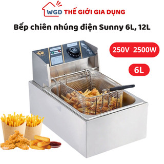 Bếp chiên nhúng điện Seka 6L, 12L inox cao cấp, hàng chính hãng, chiên ngập dầu công suất lớn