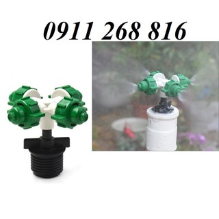 Đầu phun sương 4 cửa kèm chân ren 21mm bec phun sương tưới lan cây cảnh vườn rau nhà màng ban công sân vườn cảnh quan