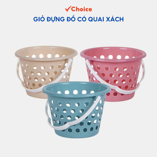 Giỏ nhựa đựng đồ Choice Việt Nam NH424 có quai xách tròn bi mini đựng đồ dùng học tập văn phòng
