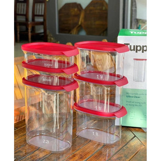 Set 6 hộp đựng đồ khô Tupperware Ultra Clear