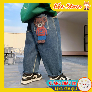Quần bé trai, Quần jean bé trai từ 14-27kg, chất mềm form rộng Q00009, Ebestore