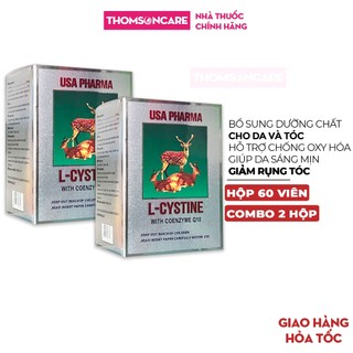 Combo 2 hộp Lcystine bổ sung dưỡng chất cho da và tóc, giúp chống oxy hóa, da đẹp sáng mịn hơn - Hộp 60 viên l cystine