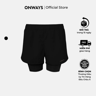 Quần Dù Ngắn Thể Thao Nam Lớp Lót Bên Trong Running 2 Layers ONWAYS