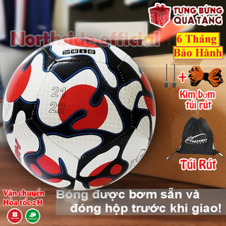 Quả bóng đá tiêu chuẩn thi đấu - loại 3 lớp - banh da số 5 + tặng kim bơm, túi lưới bảo hành da 12 tháng