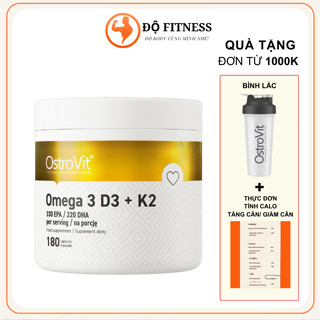  Dầu Cá Omega 3 Vitamin D3 + K2 Ostrovit  90 viên  bổ sung dưỡng chấ phát triển cơ bắp xương khớp. 