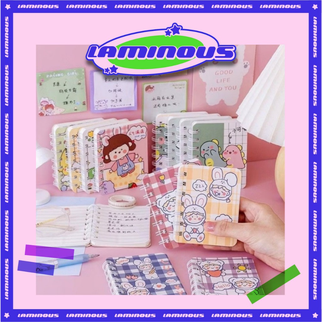 Sổ tay Mini Ghi Chú Bỏ Túi Sổ Lò Xo 80 Trang A7 dễ thương Sổ A7 lò xo hoạt hình