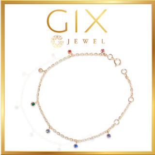 Lắc bạc mạ vàng cầu vồng treo Gix Jewel LT02