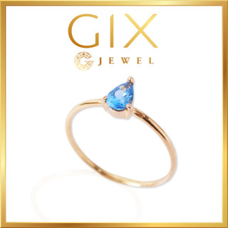 Nhẫn bạc nữ cao cấp mạ vàng đính đá giọt lệ Gix Jewel SPGN03