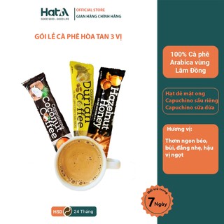 [GÓI LẺ] Cà phê hòa tan Hạt A Cafe các vị sữa dừa, sầu riêng, hạt dẻ mật ong gói 18gr