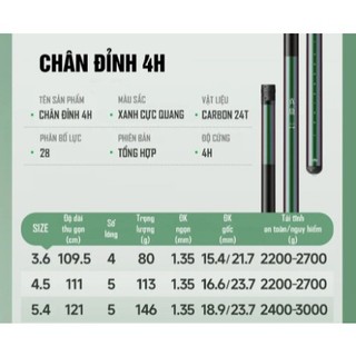 Cần câu tay handing chân đỉnh độ cứng 4h,5h cần câu đài handing