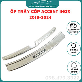 Ốp Chống Trầy Cốp Trong Ngoài Xe Hyundai Accent 2018-2024, chất liệu Inox 304 sáng bóng