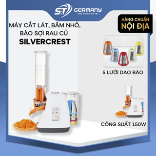 Máy cắt lát, băm nhỏ, bào sợi rau củ SILVERCREST Germany màu trắng model 2024 nội địa Đức GSTElectronic 600019