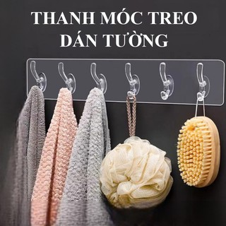 Móc dán tường HABO Móc dán chịu lực móc dẻo trong suốt thanh móc treo dán tường treo quần áo chìa khóa treo túi xách