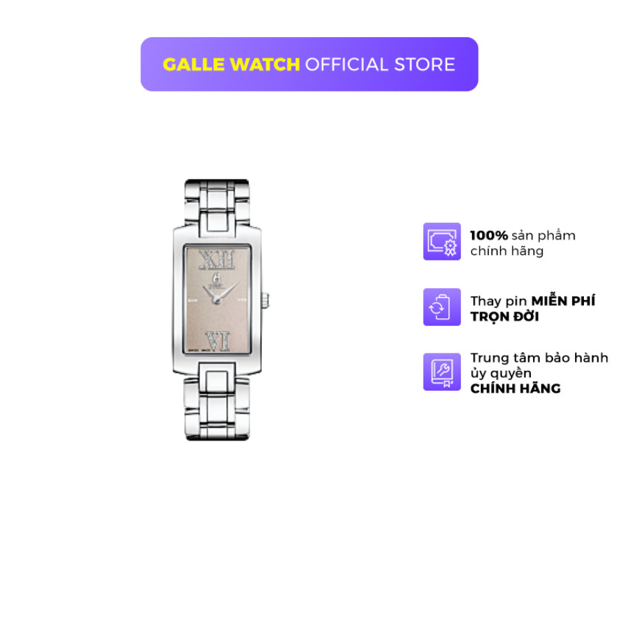 Đồng hồ nữ Ernest Borel LS520-4632 phong cách thanh lịch, dây thép không gỉ, chống nước 3ATM, kính S