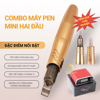 Máy Pen mini 5.0 plus phun xăm môi mày bám màu nhanh 2 đầu tặng kèm 1 biến áp trong không dùng bàn đạp cao cấp