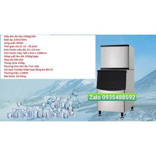 Máy làm đá viên 250kg/24h,dùng cho quán cà phê, nhà hàng, quán bar - Giải pháp đá viên sạch, rẻ, tiết kiệm-Hàng cao cấp