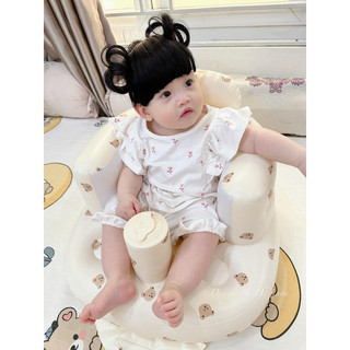 Set 2 bộ thỏ hồng - be in hoa bèo tay cho bé gái