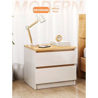 Tủ tab kê đầu giường nhiều ngăn kéo DECOMAN, kệ để đồ trang điểm lắp ghép tiện lợi chất liệu gỗ MDF phủ melamin - H35